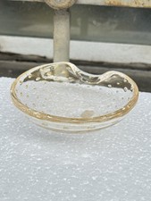 CIOTOLA  VETRO  MURANO 50s  BOLLICINE INCLUSIONI ORO ARCHIMEDE SEGUSO GLASS BOWL