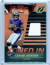 LAMAR JACKSON - Ravens - 2022 Panini Zenith Zoned In Prime Lamar Jackson 3/50