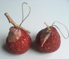 Addobbi Decorazioni Ornamenti per Albero di Natale 2 Palle rosse a forma di Pera