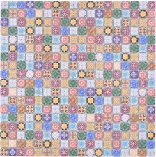 Piastrelle Mosaico Vintage Colorate In Vetro Retro | 1 Mattonella