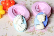 stampi gomma siliconica set forme cammeo - lotto 2pz fimo cernit formine