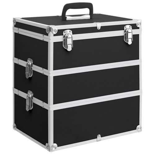 Astuccio trucco nero alluminio - nero,