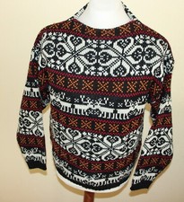 MAGLIA VINTAGE EXLAN MAGLIONE NORVEGESE UOMO TG 52 ISLANDER CORTO 61CM