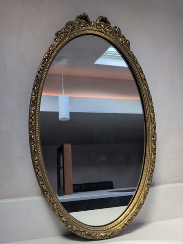 Specchio ovale legno vetro