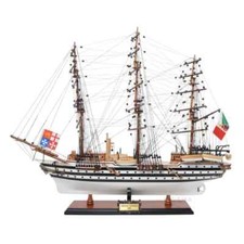 Amerigo Vespucci Dipinto Medium | Modello di nave artigianale in legno con targhetta