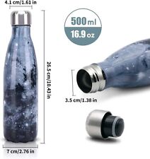 Bottiglie d'Acqua,Borraccia Termica in Acciaio Inox, Nero Stellato