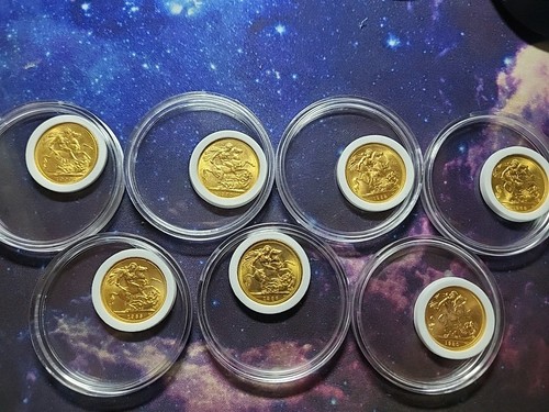 Lotto sterline oro sovrane - 7,