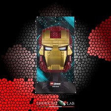 TECA IN PLEXIGLASS ACRILICO-SHOWCASE-TECA PER LEGO 76165-CASCO DI IRON MAN-LS31