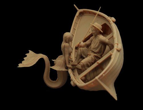 Sirena pescatore resina - sirena, in