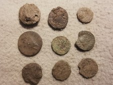 9 monete romane, non pulite.