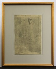 Trento Longaretti - Bambino malato - 1938-1939- puntasecca - 23,5x17,5cm