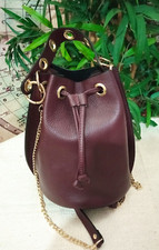 Borsa secchiello bordeaux scuro donna ragazza Vera Pelle
