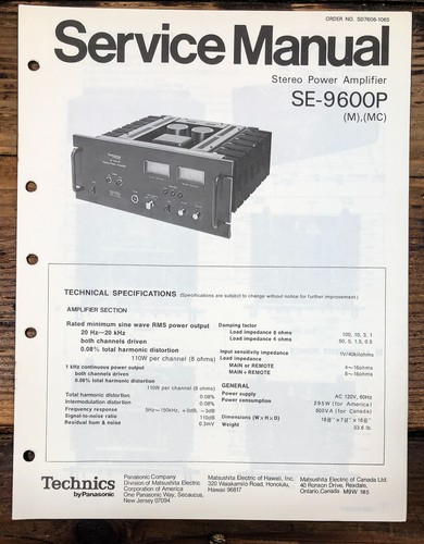 Technics 9600 amplificatore - se-9600,