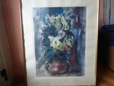 Luigi Roccati (Chieri 1906-1967)Vaso di fiori 1960,quadro dipinto tecnica mista