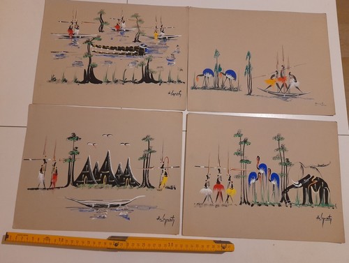 Lotto disegni dipinti a - 10,