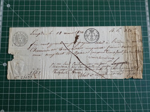 Assegno francese 1824 - -,