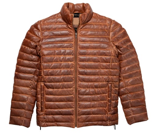 Giacca biker uomo marrone