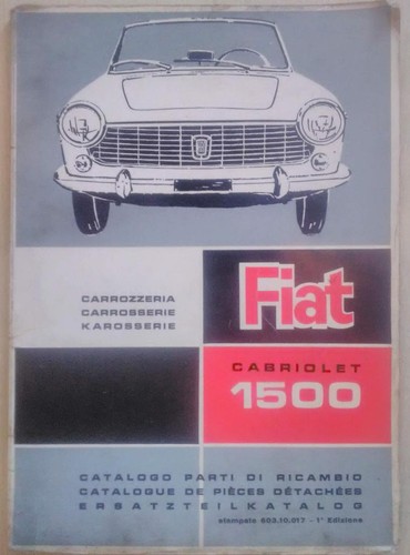 Fiat 1500 cabriolet - , catalogo
