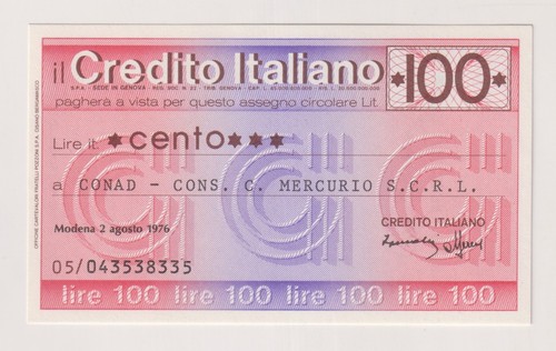 Miniassegni credito italiano - miniassegni,