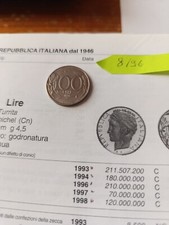 moneta da 100 lire del 1996