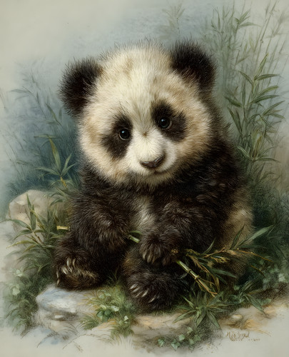Primo piano panda con stampa - primo,
