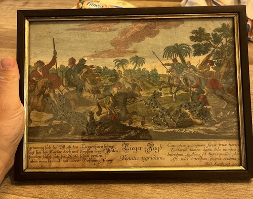Antica stampa acquerellata - antica,