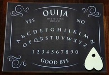 Tavola Ouija nera sedute spiritiche con istruzioni in multilingue e planchette 