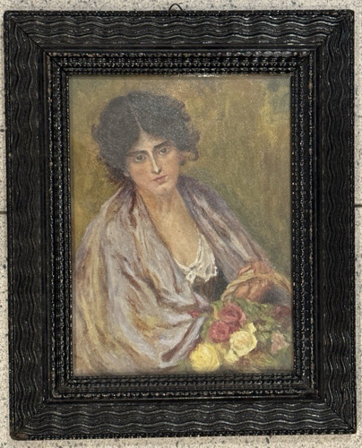 Quadro dipinto donna olio - dipinto,