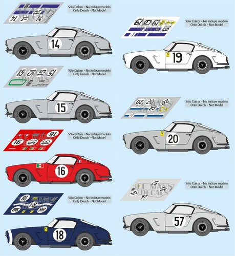 Decals ferrari 250 - 250, swb