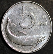 Italia 5 Lire 1971 KM# 92