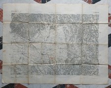 Antica Cartina Geografica  Chieri Moncalieri Poirino