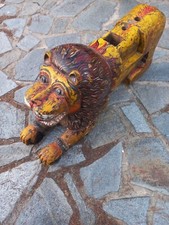 Leone legno policromo - in,