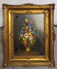 NATURA MORTA FLOREALE FIRMATA EDUARD BARY (1813-1875) - QUADRO DIPINTO AD OLIO