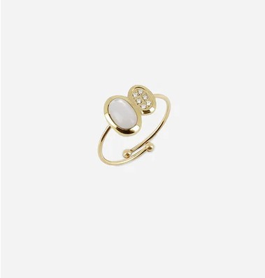 Anello acciaio madreperla - anello,
