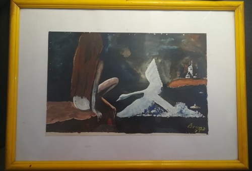 Dipinto naif 1971 donna - naif,
