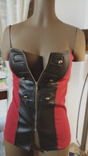 CORSETTO/TOP MORBIDO ROSSO E SIMILPELLE VESTIBILITA 42/44 (s2)