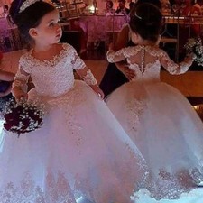 Abiti Matrimoni Tulle Principessa Manica Pizzo Prima Comunione Abiti Sfilata Ragazze