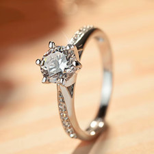 Anello Solitario Moissanite