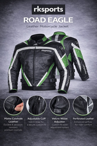 Giacca pelle verde - verde, moto