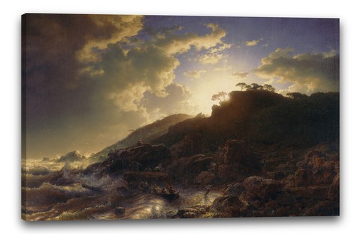 Tela cornice andreas achenbach - andreas,