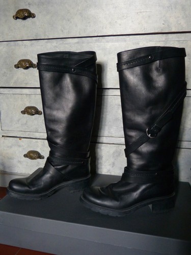 Boots style motarde hogan cuir - style,