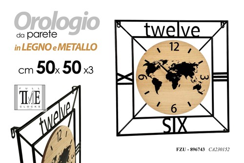 Orologio parete planisfero - da,