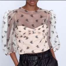 Top Zara trasparente organza