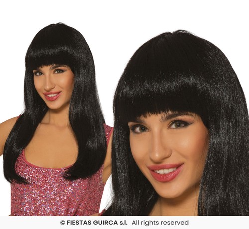 Parrucca nera lunga - lunga, con