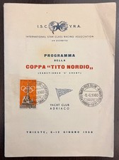 Rarissimo Programma Coppa Tito Nordio - Yacht Club Adriaco - Trieste 1960