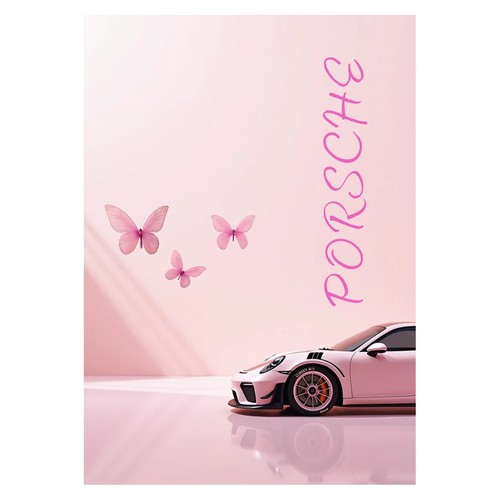 Poster con auto rosa - poster,