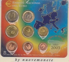 España SPAGNA CARTERA  NACIONAL DE EURO  2003 8 monedas 1 cent 2 euro UNC 