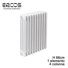 Radiatore tubolare bianco in acciaio 4 colonne - H 660 interasse 600 mm Comby Er