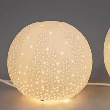Lampada Da Tavolo, Luce Sfera Foglie D. 16Cm Bianco Porcellana Formano