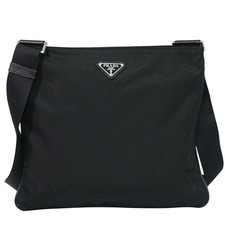 Borsa a tracolla PRADA in nylon nero argento